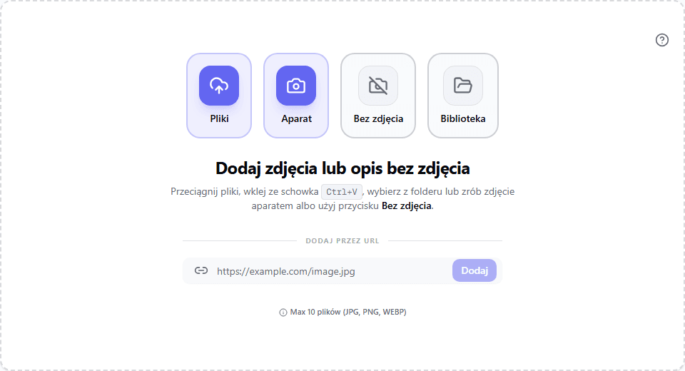 Jak dodać zdjęcie do generowania?